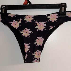 Black and Pink Floral 2-piece Swimsuit
